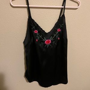 Spaghetti strap silk top